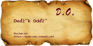Deák Odó névjegykártya
